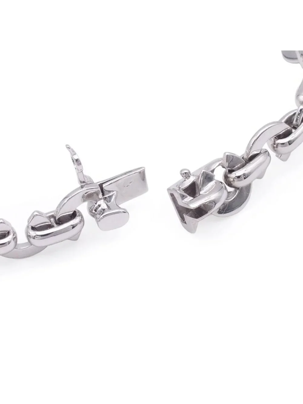 Chanel Charm Bracelet White Gold 18K Coco C Logo Link
